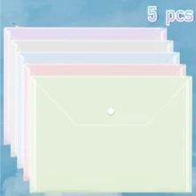 WUQIANNIAN 10pcs A4 Size DIY File Folders, Muted Colors, Thick & Large Capacity Plastic Snap Closure Document Bags, Briefcase, Test Paper Storage Bags, Transparent File Organizer Bags, 1mm Thick - Multicolor - View 13