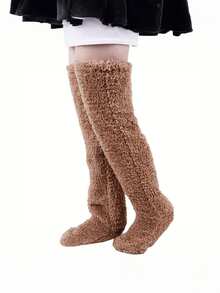 1 Pair Thick Down Leg Warmers, Knee Pads, Long Tube Floor Socks And Foot Warmers - Multicolor - View 11