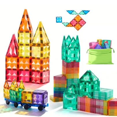 Đồ chơi khối xây dựng từ tính cỡ nhỏ, khối xếp chồng và gạch từ tính cho trẻ mẫu giáo, đồ chơi xây dựng tự làm, dành cho bé trai và bé gái, quà tặng sinh nhật ngày lễ, tương tác giữa cha mẹ và con cái, quà tặng trở lại trường