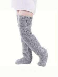 1 Pair Thick Down Leg Warmers, Knee Pads, Long Tube Floor Socks And Foot Warmers - Multicolor - View 10