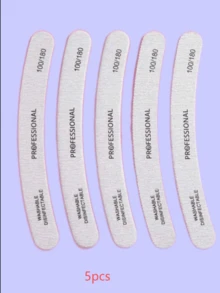 5 件灰色专业弧形指甲锉 100/180 粒度，美甲用品，美甲工具，美甲工具，返校，指甲，按压指甲的美甲工具 - 灰色 - 查看 17