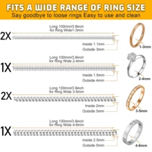 KLONKEE 14 piezas Ajustador de anillo de silicona invisible, almohadillas de protección de anillo para ajustar y evitar daños en el anillo para mujeres y hombres - transparente - Ver 6