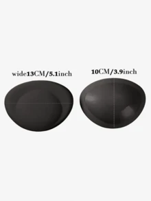 1 Pair Self-Adhesive Bra Pads For Women, Suitable For Bras, Swimwear Or Bikinis, Suitable For Larger Busts, Thickened Invisible, Applicable For Swimwear, Bikinis And Push-Up Bras, Regular Bra Cups - Black - View 6