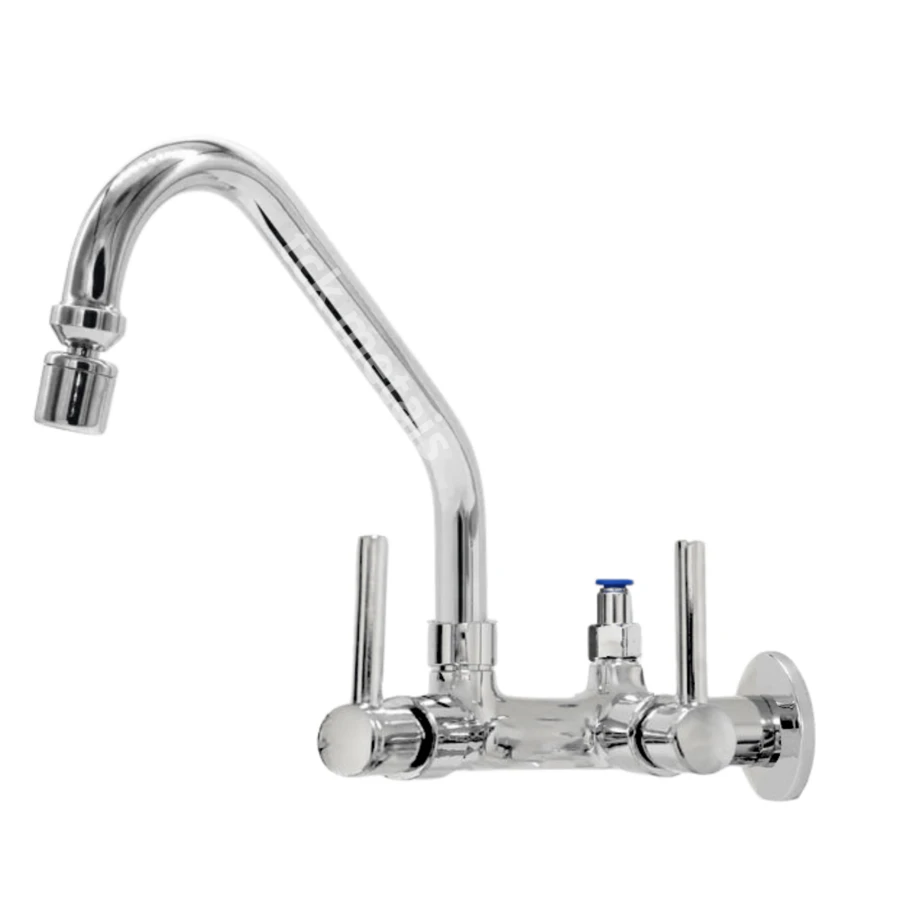 Torneira Cozinha Parede Bica Movel Com Arejador Articulado Saida Adaptador Purificador 1/4 6,4 mm - Prata - Visão 1