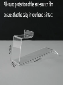 Acrylic L-Shaped High-Heel Sport Shoe Support Stand For Display, With Protective Film - Clear - View 2