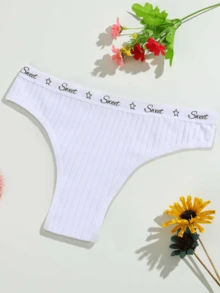 7 Stücke Damen Uni & Bedruckte Minimalistische Lässig Doppelschicht Schritt Höschen, Damen Unterwäsche