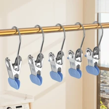 5件/10件儿童衣架不锈钢夹裤裙衣架多功能儿童晾衣夹 - 彩色 - 查看 7