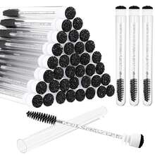 40/10/2 Cọ chuốt mascara có ống đựng, cọ trang điểm tái sử dụng, cọ chuốt mi, cọ kẻ lông mày dùng một lần, cọ hình chữ S đính pha lê, dụng cụ trang điểm mini lấp lánh, cọ kẻ lông mày, cọ tán phấn mắt, cọ trang điểm, quà tặng. - Nhiều màu - Xem 28