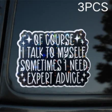 自粘乙烯基贴花 - 幽默“我当然自言自语，我需要专家建议”引言 - 防水、模切贴纸，适用于笔记本电脑、水瓶、Kindle - 讽刺贴纸，适合所有人的礼物，学校用品，返校