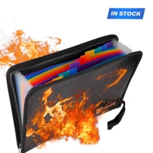 Flame Resistant Organ Folder Keep Documents Secure Store And Organize Important Files Protect Documents Bag Durable And Reliable Flame Resistant Document Storage A Must-Have For Home And Office Fire Suitable For Storing A4 Documents Passports Cash And Valuables Tote Bag Expand Folder - Black - View 2