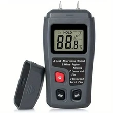 [Accurate Wood Moisture Meter] Wood Moisture Meter With Large LCD Display - Precise Digital Hygrometer For All Wood Species, Ergonomic Design, Battery-Powered