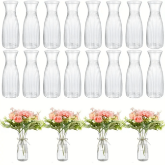 10pcs High Quality Plastic Vases, Transparent Floral Handmade, Suitable For Various Bouquet DIY And Decorative Display, Ideal For Holiday And Home Decor, Perfect For Tabletop, Wedding, Party Decoration