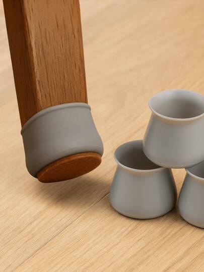 Kit 16 Protetor Protege Cinza Silicone Pés Cadeira Mesa Pés Marrom Pezinho Redondo Branco Feltro Desliza Fácil