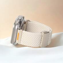 1Pc Braided Elastic Nylon Strap, Compatible With Apple Watch Series11 42mm 46mm For Men And Women,Compatible WithUltra 49mm 45mm 44mm 46mm 42mm 41mm 40mm 38mm Ultra 2/Ultra, Casual And Soft Nylon Elastic Woven Strap, Compatible With Single Loop Hook And Loop Adjustable 10/9/8/7/6/5/4/3/2/1/SE