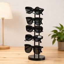 1pc Eyewear Display Stand, Fashion Glasses Storage Rack, Glasses Holder, Display Bracket, Metal Frame With Wooden Base Glasses Rack, Glasses Holder, Fashion Glasses Rack, Eyewear Storage Rack, Suitable For Home Bedroom, Table, Desk, Vanity, Etc. - Multicolor - View 6