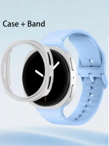 Durable Silicone Watch Band + PC Watch Case, Compatible With Samsung Galaxy Watch 8/8 Classic 40mm/44mm, Unisex, Sweat-Resistant, Lightweight Bracelet Strap, Compatible With Samsung Galaxy Watch 8 Classic/8 Smartwatch Accessories, Affordable Price, Suitable For Back To School Season - Light Blue - View 7