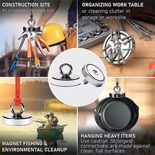 1pc Heavy-Duty Magnet Magnetism Hook Fishing Magnet With Stainless Steel Ring, High-Power Diameter Round 2.95inch Magnet Hook,For Ocean Retrieval Magnet Underwater Magnet River Salvage Magnet