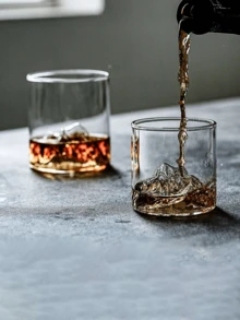 6 件圣诞山威士忌酒杯，180 毫升创意老式摇滚酒杯，高硼硅酒杯，酒吧用具套装，节日礼物，圣诞装饰品，派对用品，饮具 - 彩色 - 查看 11