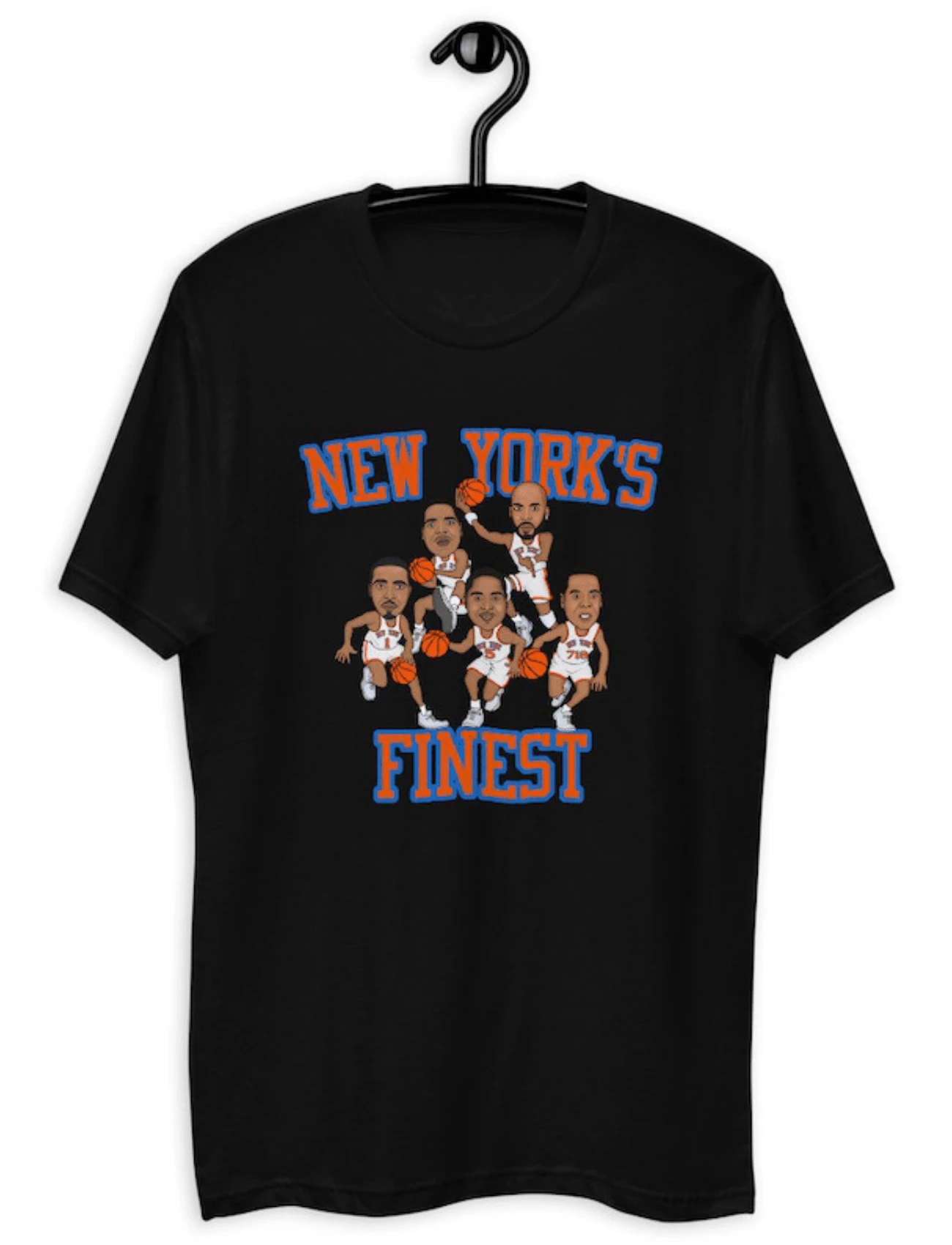 Y2K New Yorks Finest Basketball Graphic Crew Neck T-Shirt Sweatshirt Tops Plus Size Clothes Design Details Short Sleeve Y2K Garment Style Suitable For All Seasons Machine Wash For Business Casual And Casual Wear - 黑色 - 查看 1