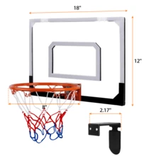 EastVita Mini Basketball Hoop, Over The Door Basketball Hoop Set With Ball Pump
