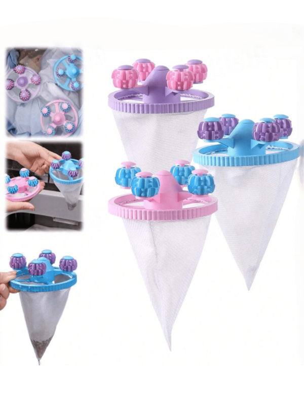 مرشح آلة الغسيل المحسّن، نوع عام، يرشح الشعر والأوساخ العالقة في الملابس، لا يتآكل الملابس، مناسب لتنظيف الملابس والجوارب والقبعات والملاءات والبطانيات، مناسب لتنظيف الحمام وغرفة الغسيل