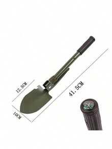 1pc Military Camping Shovel Survival Equipment, Entry Tool With Carrying Bag, Metal HandlePortable Foldable Truck Mounted Engineer Shovel Tent Outdoor Shovel Self-Defense Survival Tool Compass Storage Bag 5-In -1 Compact Survival Shovel: Durable Tactical Stainless Steel Shovel With Compass, Saw And Outdoor Adventure Bottle Opener Folding Shovel For Gardening, - Multicolor - View 9
