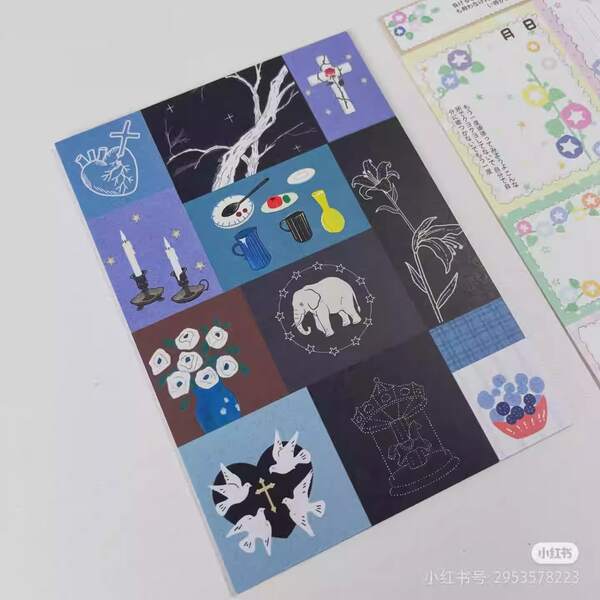 Blocco note con pagine in patchwork originale, materiale vintage a fiori di convolvolo, carta Tianyue