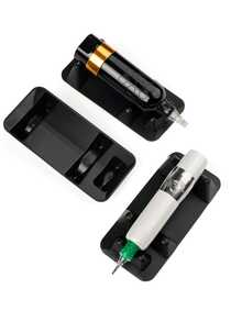 5 件套纹身笔架，硅胶纹身笔架，防滑底座，易于清洁且节省空间，纹身艺术家整理工具 - 黑色 - 查看 3