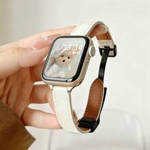 2025 New Silicone Leather Strap Compatible With Apple Watch Series 11, 9 Pro, Magnetic Buckle GT6 Watch Band