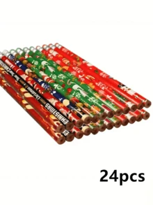 32pcs Christmas Cartoon Pencils With Erasers, Prize Gifts Drawing Pencils, Creative Stationery, Student Sketching, Painting Pencils, HB Pencils, Back To School Writing, Creative Student Supplies, Teacher Office Supplies, Suitable As Holiday Gifts (Random Style) - Multicolor - View 5