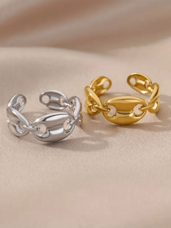 Mode roestvrijstalen koffieboonring in de vorm van een varkensneus, voor zowel mannen als vrouwen, geschikt voor dagelijks gebruik als delicate decoratie