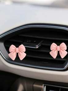 3/4/6pcs Pink Bow Car Interior Cute Car Interior Accessories ,Car Air Conditioning Vent Decorative Clip, Bow Car Air Vent Decorative Clip,Cute Air Freshener Holder For Car AC Vents, Fashionable Car Interior Accessories For Women,Girly Dashboard Decor