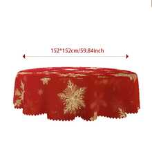 Set de fețe de masă și huse de scaun cu imprimeu digital decorativ cu model de fulgi de zăpadă de Crăciun 1/4/5/6/35 buc - Față de masă rezistentă la praf și lavabilă pentru mobilier de interior, potrivită pentru decorul sufrageriei interioare, reuniuni de familie, cadouri, petreceri de sărbători