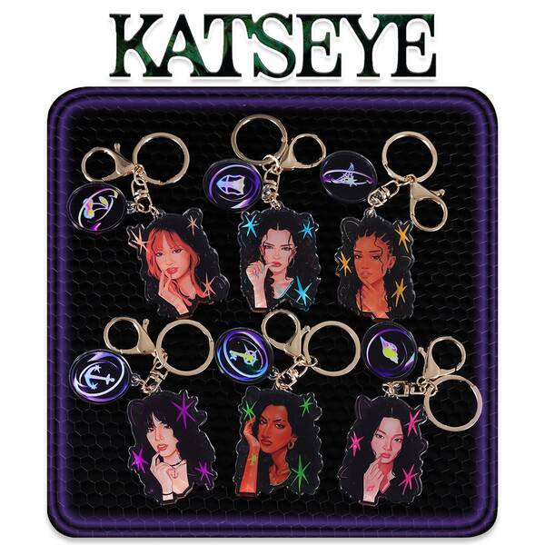 Katseye Keychain, KPOP Keychain, Fans Merch Goods, 2D Acrylic Keychain, Concert Fangoods, Halloween & Christmas Gifts, Small Gifts, Collectibles