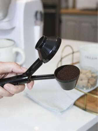 1 件咖啡量勺咖啡粉勺咖啡勺带漏斗必备家用工具，可精确测量咖啡粉，非常适合家庭冲泡和咖啡师使用