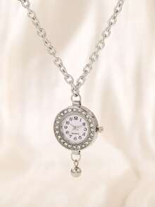 1 pezzo Orologio a pendente con quadrante rotondo al quarzo, adatto per uomo e donna, per uso quotidiano e da festa