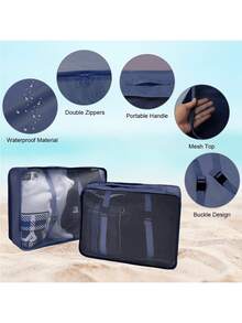 8 pièces Boîtes organisatrices de bagage de voyage, comprenant des sacs de rangement compressés pour chaussures, des sacs pour vêtements et sous-vêtements, un ensemble de cubes d'emballage pour valise