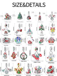 DIY Exquisite Christmas Sleighs, Sweet Gingerbread Men, Lucky Bells, Christmas Trees, Santa Claus, Christmas Stockings And Other Charming Beaded Pendants, Suitable For Everyday Wear, DIY Jewelry Making Necklaces, Bracelets And Other Accessories.