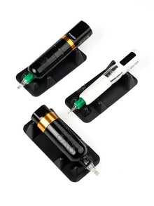 5 件套纹身笔架，硅胶纹身笔架，防滑底座，易于清洁且节省空间，纹身艺术家整理工具 - 黑色 - 查看 4