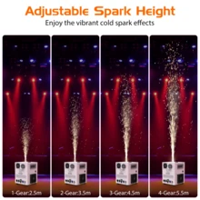 SEBRUANC 800W Resistance Heating Electronic Spark Machine , Smart DMX Control Cold Flame Electronic Flower Spark Machine , Stage Equipment Special Effect Machine With Wireless Remote Control , 3CH Stage Equipment Showing Machine For Outdoor Concert Musical Show Live Show Wedding Party Performance - White - View 4