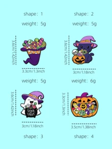 1 Stück Must-Buy Bestseller für das Heilige Fest! 5 süße Halloween Legierung Broschen Abzeichen, Trick-or-Treat Elemente, Halloween Party Explosion, Alltagskleidung, Rucksack Dekorationszubehör, Nischen Design + Süßigkeiten Kürbis Schwarze Katze Geist Elemente, ideale Geschenke für Halloween Partys.