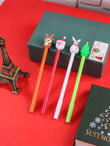 20pcs/Set Christmas Themed Ballpoint Pen Set, With Cute Christmas Tree, Santa Claus And Reindeer Patterns Printed On The Pen Body. Perfect For Party Favors, Gathering Gifts Or Birthday Presents. - Multicolor - View 7