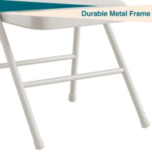 4 Pack Folding Chairs, Linen Padded Foldable Chair Set of 4, Heavy Duty Metal Folding Chair with Soft Cushion and Back, Upholstered Chair for Home Office Party, Gray - Beis - Ver 6