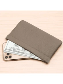1-2pcs Multi-Function Leather Long Wallet - Self-Closing Design For Passport/ID/Cable Storage, All-In-One Travel Organizer With Cash & Makeup Bag, Minimalist Wallet Purse For Women's Daily Use & Airport Security"Gift For Travelers, Birthday Gift For Her