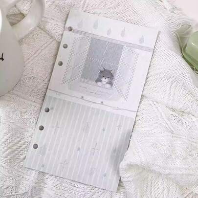 Ricarica di fogli per blocco note A6 a doppia faccia, inserti forati sciolti per planner/diario fatti a mano