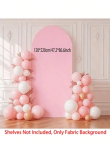 Pink Arched Backdrop Covering Cloth, 6 Feet, 6.6 Feet, 7.2 Feet, Baby Pink Wedding Arch Cover 2 Sides Spandex Laminated Fabric Arch Background, Party Background, Wedding Background Rite Decoration Arch Background Fabric Birthday Party Wedding Decoration Fabric (Shelves Not Included, Only Fabric Background) - Baby Pink - View 13