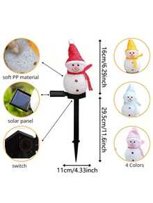 4 Pieces Christmas Solar Snowman Lights - LED Christmas Fairy Lights, Outdoor Waterproof, Suitable For Christmas Decoration / Outdoor Garden / Christmas Party / Holiday Decoration / Christmas Gift / Home Decoration / Courtyard / Sidewalk / Path / Landscape Lighting, Popular Holiday Outdoor Decoration Snowman Lights, Also An Exquisite Christmas Giftchristmas Decoration XMAS Decor Christmas Tree Gift Decor Thanksgiving Wedding Home Decor Home Decor Fall Decor Autumn Decor Birthday Decorations For Gifts Party Supplies Indoor Outdoor Garden Holiday Festival Decor Halloween Decor Wall Decor Halloween Ornaments - 彩色 - 查看 15