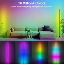 1/2 Lámpara de piso de esquina RGB inteligente, alimentada por USB, no impermeable, con función de cambio de color y sincronización de música, modo DIY RGB IC, 68+ escenas dinámicas, función de temporizador, (baterías no incluidas), para decoración de sala de estar, dormitorio, sala de juegos, salón de fiestas, dormitorio, reunión en el hogar, Navidad, Halloween, regalo de cumpleaños - RGBIC - Ver 6
