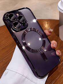 1个亮面电镀磁吸镜头保护壳，兼容 17、17 Pro、17 Pro Max、17 Air、11、12、13、14、15、16 Pro、Pro Max，Galaxy A54、S22、S23、S24、S25 Ultra、A54、A55、A16、S20P、S20U、Note10、Note20U、A36、A35、A34、S26、A25、A24、A15、A14、A06、A05、A05S，支持无线充电 - 深紫色 - 查看 5