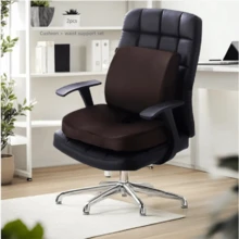 1 Set, 2pcs Memory Foam Slow Rebound Cushion Set, Suitable For Office Chair Seat Cushion, Car Booster Cushion, Includes 1pc Lumbar Support Pad, 1pc Dining Chair & Office Chair Pad Chair Cushion Chair Pillow Cushions Gaming Chair